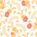 Seamless pattern of Easter bunnies