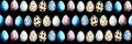 Seamless pattern easter with colored eggs. Spring hand drawn illustration isolated on black background. Royalty Free Stock Photo