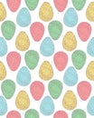 Seamless pattern of Easter colorful ornate eggs