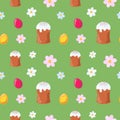 Seamless pattern with Easter cupcakes.
