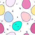 Seamless pattern with easter eggs-Vector