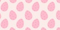 Seamless Pattern Easter Eggs decorated hearts shape pattern. Easter Thematic Backdrop Banner format Royalty Free Stock Photo