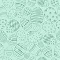 Seamless pattern with Easter eggs in mint colors Royalty Free Stock Photo