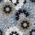 Seamless pattern with eastern floral ornament. Floral oriental design in aztec, turkish, pakistan, indian, chinese