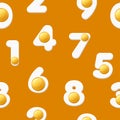 Seamless pattern egg scrabble numbers , texture for graphic design