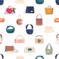 Seamless Pattern With Elegant And Stylish Women Bags And Clutches Showcases A Variety Of Fashionable Accessories Royalty Free Stock Photo