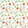 Seamless pattern element Tom Yam Kung, spicy Thai soup with shrimp