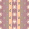 Seamless pattern with elements of flowers and hearts. Royalty Free Stock Photo