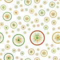 Seamless pattern with elements of the Indian flag. Flat illustration EPS 10 Royalty Free Stock Photo
