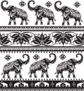 Seamless pattern with elephants