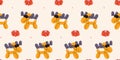 Seamless pattern with elk balloons