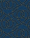 Vector seamless pattern embroidered on blue denim texture background Royalty Free Stock Photo