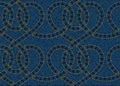 Vector seamless pattern embroidered on blue denim texture background Royalty Free Stock Photo