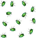 Seamless pattern with emerald chafer