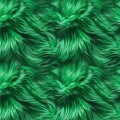 Seamless Pattern Of Emerald Green Faux Fur Texture Wavy Strands fabric Royalty Free Stock Photo