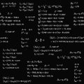 Seamless pattern with engineering and mathematics equation and calculations on blackboard. Endless hand writing vector