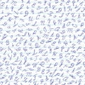 Seamless pattern with English cursive letters.