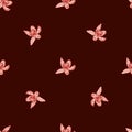 Seamless pattern engraved flower. Vintage background floral in hand drawn style. Spring flowers sketch Royalty Free Stock Photo