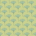 Seamless pattern engraved leaves Ginkgo Biloba. Vintage background botanical with foliage in hand drawn style Royalty Free Stock Photo