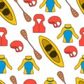Seamless pattern with equipment for kayaking-6