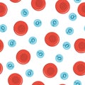 Seamless Pattern with erythrocytes and oxygen