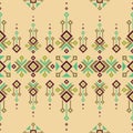 Seamless pattern ethnic abstract background round ikat patterngeometric curve. Royalty Free Stock Photo