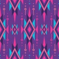 Seamless pattern ethnic abstract background round ikat patterngeometric curve. Royalty Free Stock Photo