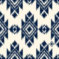 Seamless pattern ethnic abstract background round ikat patterngeometric curve. Royalty Free Stock Photo