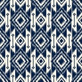 Seamless pattern ethnic abstract background round ikat patterngeometric curve. Royalty Free Stock Photo