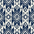 Seamless pattern ethnic abstract background round ikat patterngeometric curve. Royalty Free Stock Photo