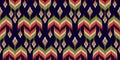 Seamless pattern ethnic abstract background round ikat patterngeometric curve Royalty Free Stock Photo