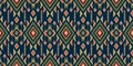 Seamless pattern ethnic abstract background round ikat patterngeometric curve Royalty Free Stock Photo