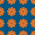 Seamless pattern with Ethnic mandala made of wavy petals, beautiful vintage flower pattern, floral ornament