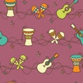 Seamless pattern - ethnic music