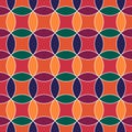 Seamless pattern. Ethnic ornament. Geometrical backdrop. Color figures background. Oval and quadrangular shapes. Mosaic tiles