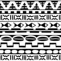 Seamless pattern in ethnic style. Ornamental element African theme. Set of vintage decorative tribal border. Traditional Maori Royalty Free Stock Photo