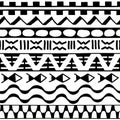 Seamless pattern in ethnic style. Ornamental element African theme. Set of vintage decorative tribal border. Traditional Maori Royalty Free Stock Photo