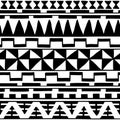 Seamless pattern in ethnic style. Ornamental element African theme. Set of vintage decorative tribal border. Traditional Maori Royalty Free Stock Photo