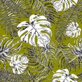 Seamless pattern with exotic leafs