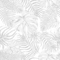 Seamless pattern with exotic leafs