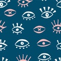 Seamless pattern with eye icons