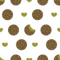 Seamless pattern with falafel and heart. Background for your design Royalty Free Stock Photo
