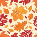 Seamless pattern. Fall of the leaves.