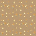 Seamless pattern for fall. Watercolor hand drawn autumn leaves and elements for thanksgiving day. Hand drawn illustration of Royalty Free Stock Photo