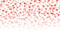 Seamless pattern with falling confetti hearts for Valentines day