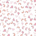 Seamless pattern falling rose petals, sakura. Confetti, cosmetics, beautiful floral background.