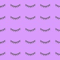 Seamless pattern false eyelash. Background for the beauty salon. Decorative cosmetics and makeup. Closed eye.