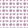 Cute watercolor pattern with fantasy cartoon pink planets and pink butterfly on the space background, cosmos texture. Painting Royalty Free Stock Photo