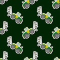 Seamless pattern with farm tractor Royalty Free Stock Photo