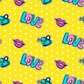 Seamless pattern with fashionable patch set